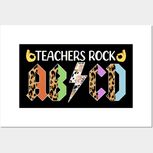 Teacher Rock ABCD Leopard Back to School Teacher Posters and Art